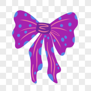 斑点图案紫色蝴蝶结卡通嬉皮士贴纸图片