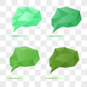 多边形立体绿色对话框图片