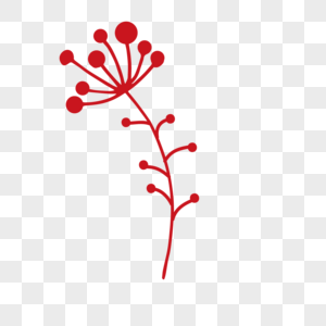 红色植物花卉装饰图形图片