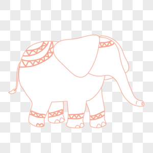 平面大象装饰图片
