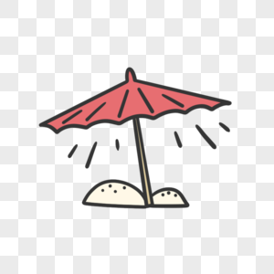 夏季红色遮阳伞图片