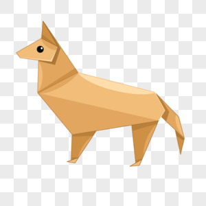 黄色小狗创意折纸动物图片