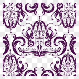 紫色对称连续精致图案藤蔓边框图片