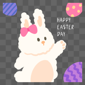 复活节的卡通兔子和彩蛋节日元素图片