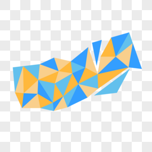 蓝色和黄色几何三角形图片