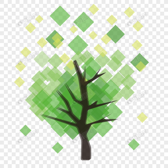 创意绿树图片