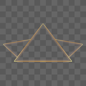 等边三角形抽象几何金色边框图片