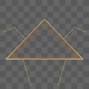 等边三角形抽象几何金色边框图片
