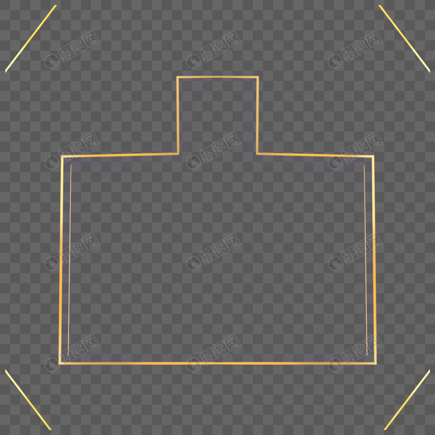 不规则图形抽象几何金色边框图片