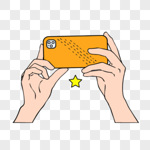 橘黄色条纹外壳手持相机图片