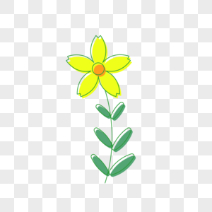 手绘黄色花瓣春天花朵图片