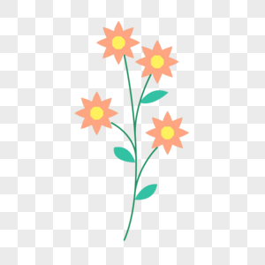 可爱春天花朵彩色剪纸图片