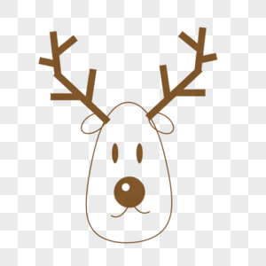 简易线条风圣诞麋鹿简笔画图片