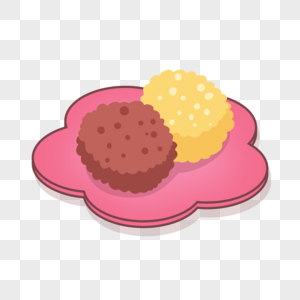 粉色盘子里好吃的糕点图片