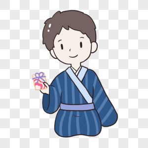 日式装扮可爱卡通男孩图片