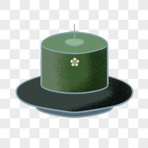 碗里的绿色卡通蜡烛图片