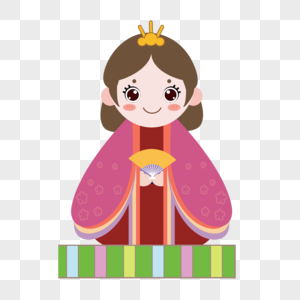 日式粉色袍子戴皇冠的女孩图片