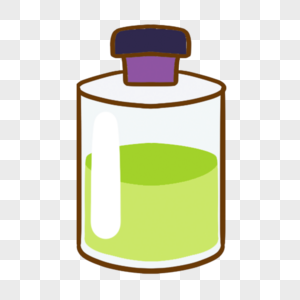 绿色液体卡通香水瓶子图片