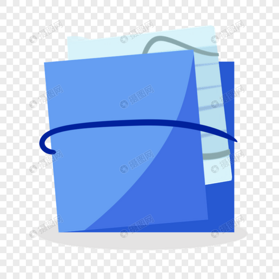 蓝色卡通口罩包装袋平面图图片