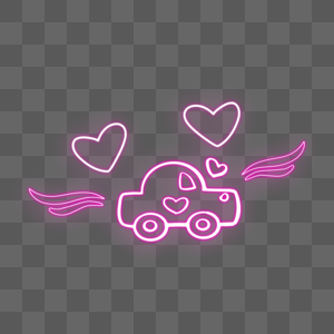 粉色车车霓虹灯效果图片