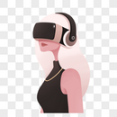 戴着VR眼镜的女孩图片