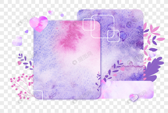 淡紫色情人节春天装饰底纹边框图片