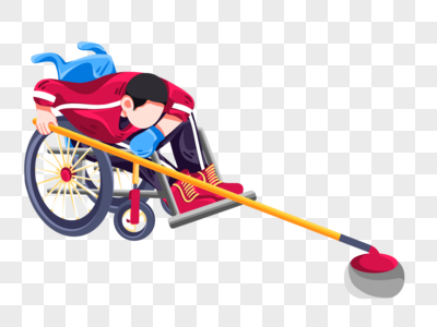 冬季残疾运动会轮椅冰壶图片