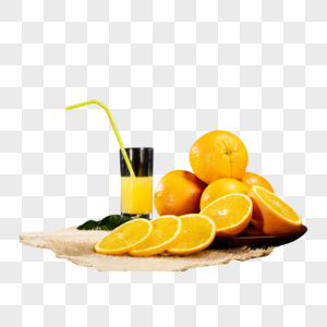 桌面上的橙子和橙子汁图片