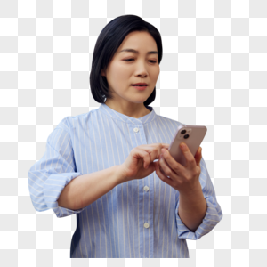 中年女性看手机图片