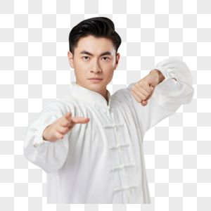 中国风男性打太极拳动作图片