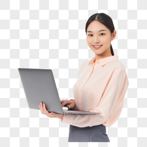 使用笔记本电脑办公的商务女性图片