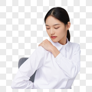 肩膀酸痛的上班族女性图片