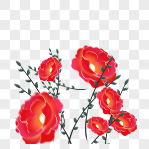 红色花朵素材争艳高清图片