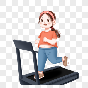 跑步机上运动的女生图片