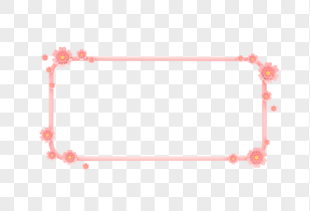 C4D黏土风粉色樱花边框图片
