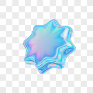 蓝色渐变质感C4D立体酸性不规则花型几何高清图片