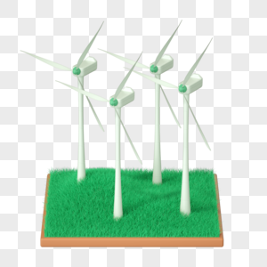 新能源绿色环保风车风能发电模型免扣素材高清图片