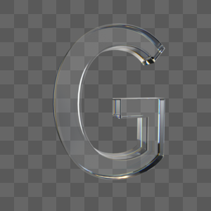 透明玻璃字母G图片