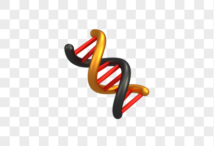创意C4D黑金质感DNA立体图标图片