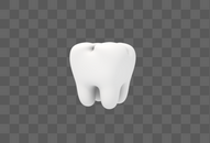 创意C4D蓝白医疗元素立体3D牙齿图标图片