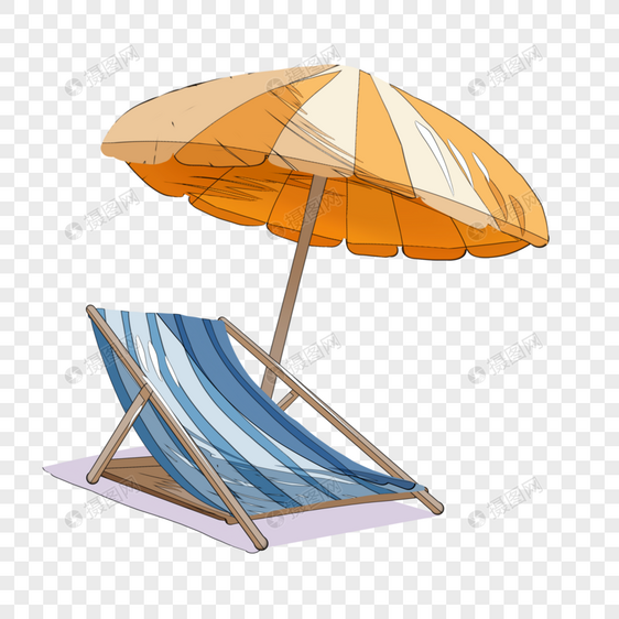 沙滩躺椅遮阳伞图片