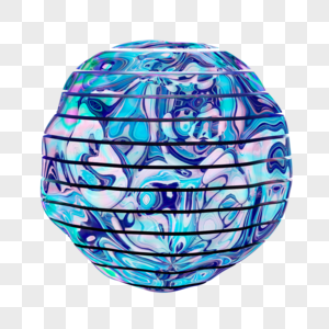 蓝色镭射酸性球体图片