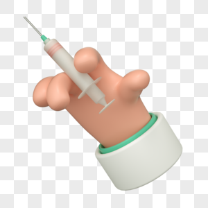 卡通C4D立体3D抗疫疫情打针疫苗手势黏土手指图片