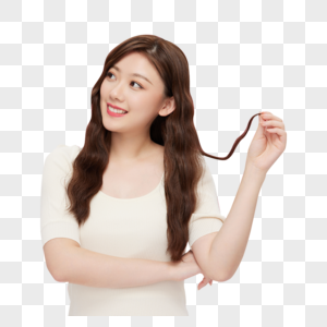 韩系甜美卷发青年女性高清图片