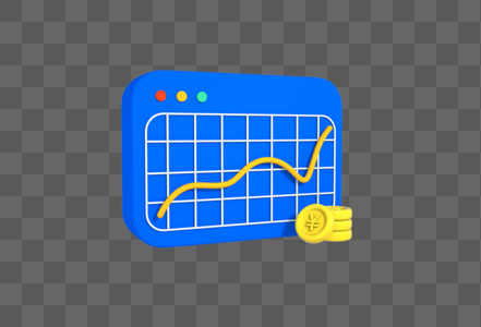 创意C4D金融理财大数据可视化3D立体静物模型高清图片