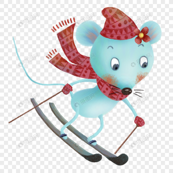 滑雪的小老鼠图片