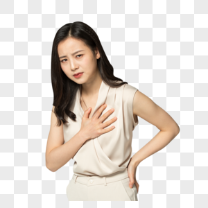 女性胸口疼痛不舒服的人图片