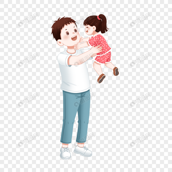 父亲节抱起女儿的父亲图片