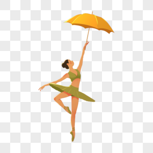 拿着伞跳舞的女孩图片