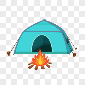 夏日露营帐篷卡通元素图片
